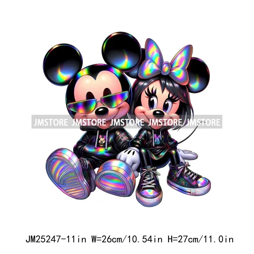 Cartoon Animal Sport Cheer Thermal Designs Baby Pink Mouse Iron On DTF Heat Press Transfers Stickers Ready To Press For Clothes