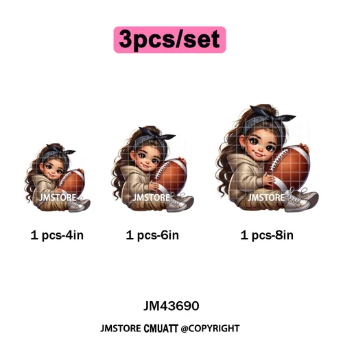 Latina Football Mexican Baby Girls Sports Lover Game Day Iron on Washable DTF Heat Transfers Stickers Ready to Press for Hoodies