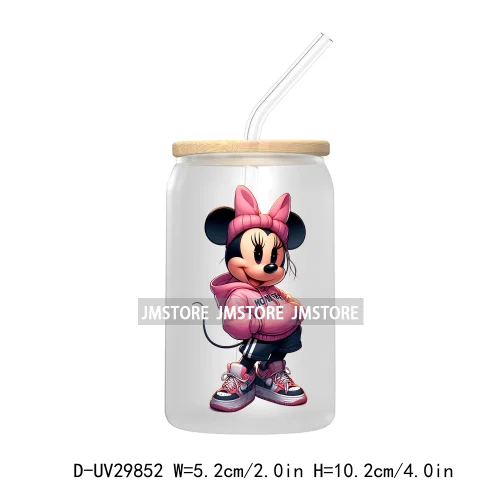 Streetwear Mouse Girl Boy UV DTF Transfer Stickers Decals For Libbey Cold Cups Mugs Tumbler Waterproof Labels Cartoon Characters