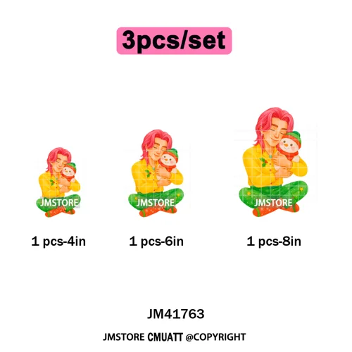 Preppy Christmas Festive Boys Girls Movie Xmas Gift Food Light Iron on DTF Washable Transfer Stickers Ready to Press for Clothes