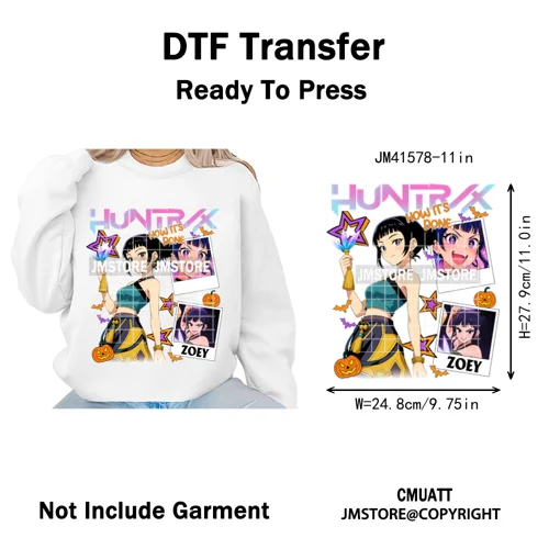 Cartoon Kpop Spooky Boys Girls In This House Era Halloween Iron on DTF Washable Transfers Stickers Ready to Press for Clothes