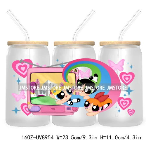 Cartoon Movie Characters UV DTF Stickers For 16OZ Libbey Glass Cup Can Wrap Transfer Printing Custom Logo Labels Best Friends