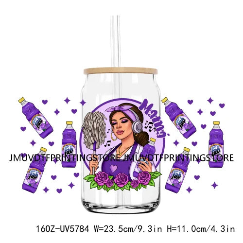 Chingona Chicana Mom 16OZ UV DTF Cup Wrap Transfer Stickers Chibi Mama Custom Label Durable Waterproof Logo For Libbey Glass Can