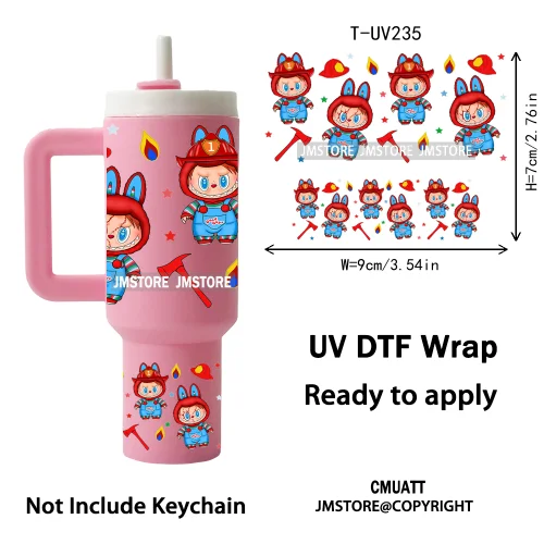 Coquette Bow Cartoon Monsters UV DTF Custom Prints Ready To Apply Transfer Stickers Waterproof Wraps For Mini Tumbler Keychain
