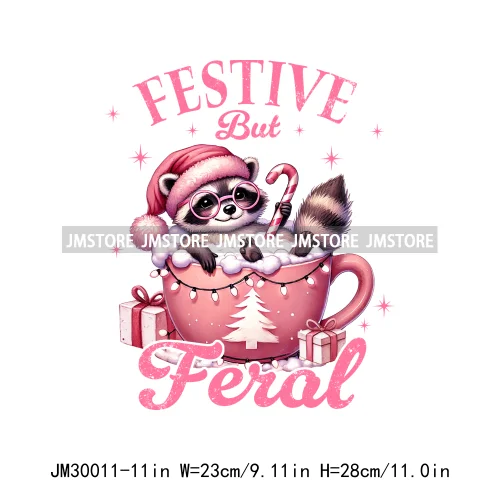 Coquette Pink Girly Christmas Vibes Book Just Waiting For Christmas Iron On DTF Transfer Stickers Ready To Press For Hoodies Bag