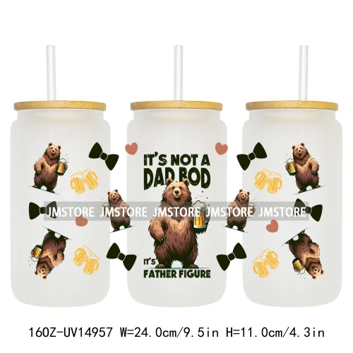 Dad Daily Affirmations Father's Day 16OZ UV DTF Cup Wrap Ready To Apply Waterproof Transfer Sticker For Libbey Glass Can Tumbler
