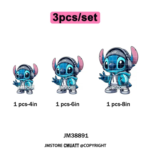 Urban Cartoon Character Streetwear Thermal Printing Iron on DTF Washable Transfers Stickers Ready to Press for Clothing Bags