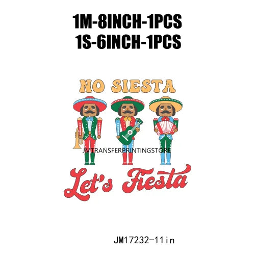 Latin Culture Tacaos Cafecito ChoColatito Pan Dulce Jesus Concha Designs DTF Let's Fiesta Mexican Transfers Stickers For Clothes