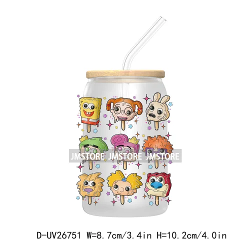 Horror Movies Ice Cream Cartoon Characters UV DTF Transfers Stickers Decals For Libbey Cold Cups Mugs Tumbler Waterproof Logo