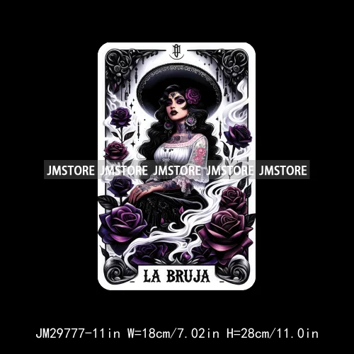 Latina Mexican Lady Chicana Spanish Tarot Card Designs Hecho En Mexico Iron On DTF Transfer Stickers Ready To Press For T-shirts