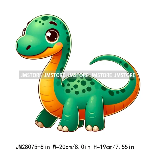 Colorful Dinosaur Baby Animal Thermal Printing Iron On DTF Transfer Stickers Ready To Press For Clothes