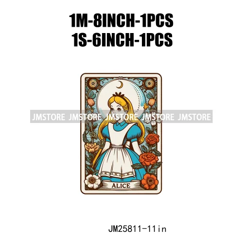 Cute Cartoon Animal Princess Characters Halloween Tarot Cards DTF Iron On Transfers Stickers Ready To Press For T-shirt Bags