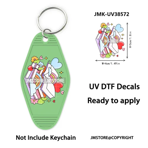 Back To School Teacher Coquette Bow UV DTF Motel Keychain Wraps Ready To Apply Waterproof High Quality Hotel Keychain Decals