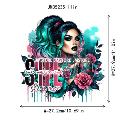 Cool Sarcasm Edgy Tattoo Idgaf Girl Iced Coffee Rebellious Women Iron on DTF Transfers Stickers Ready to Press for Clothing Bags