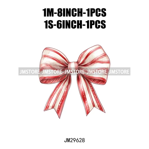 Gingerbread Reindeer Red Coquette Bow Girly Christmas Vibes Iron On DTF Transfers Stickers Ready To Press For Sweatshirt Bags