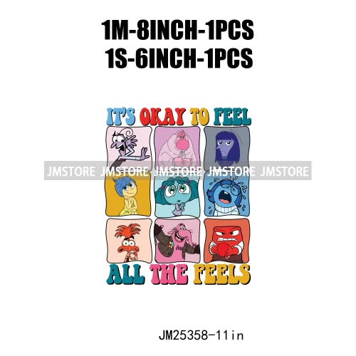 Emotions Friends It's Okay to Feel Therapist Psychologist Today I Feel Iron On DTF Transfer Stickers Ready To Press For T-shirts