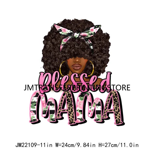 Blessed Proud Black Women Small Business Mama Cheer Mom Life Logos Autism Mom DTF Transfer Stickers Ready To Press For Hoodies