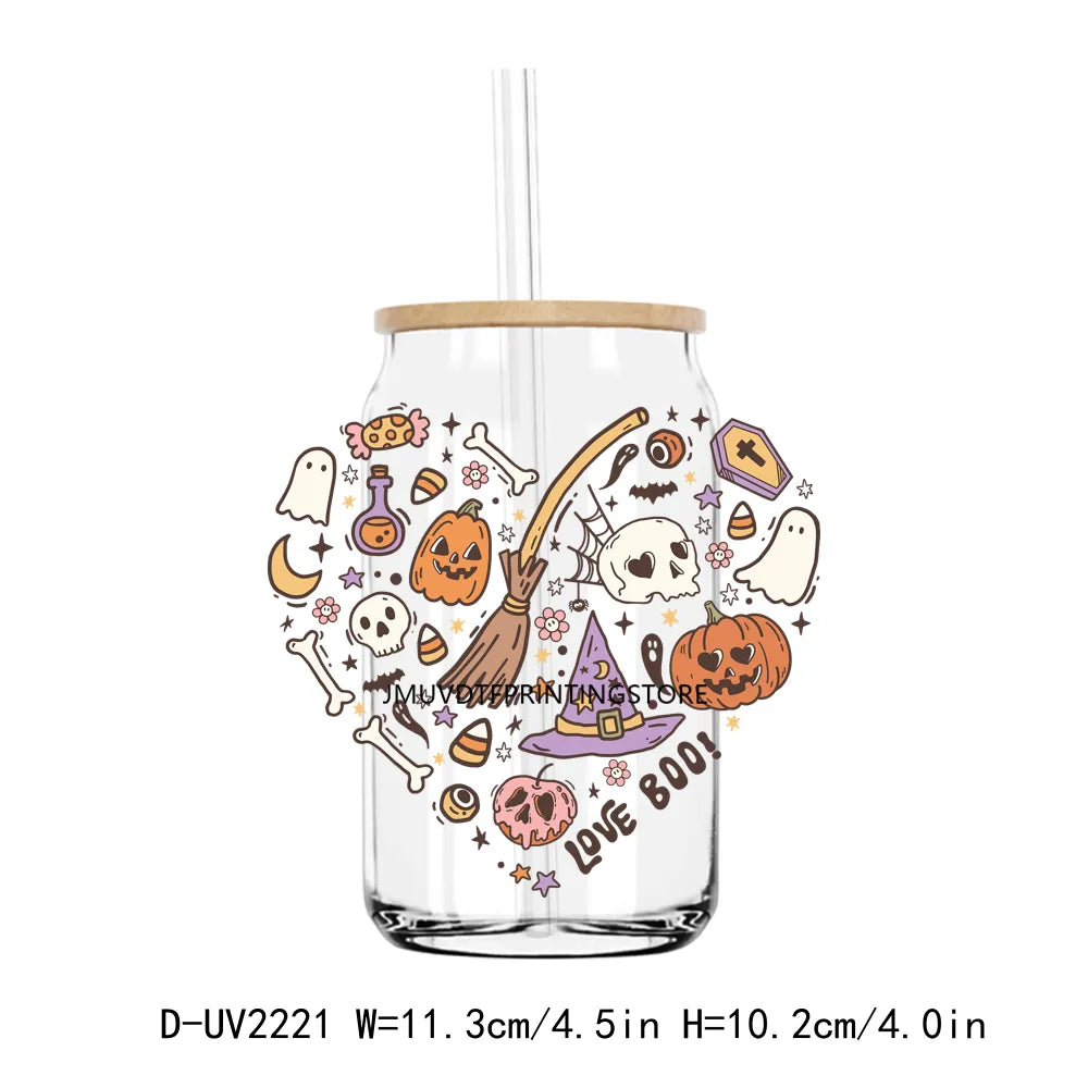 Sweet Spooky Hippie Halloween Boo Vibes UV DTF Transfers Stickers Decals For Libbey Cold Cups Mugs Tumbler Waterproof DIY Craft