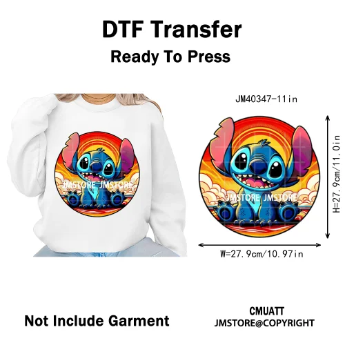 Trendy Cartoon Animal Characters Lover Cold Peel Logos Iron on DTF Washable Transfers Stickers Ready to Press for Hoodies Bags