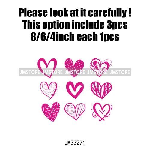 Colorful Love Heart Lips Coquette Happy Valentine's Day Iron On DTF Heat Press Transfers Stickers Ready To Press For Clothing