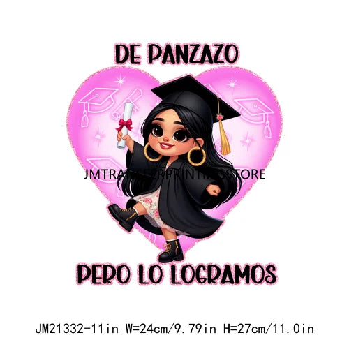 Chicana Chola Educated Latina Graduation Girl Mexican Culture Iron On Stickers Chingona y con Diploma DTF Transfers For Garment