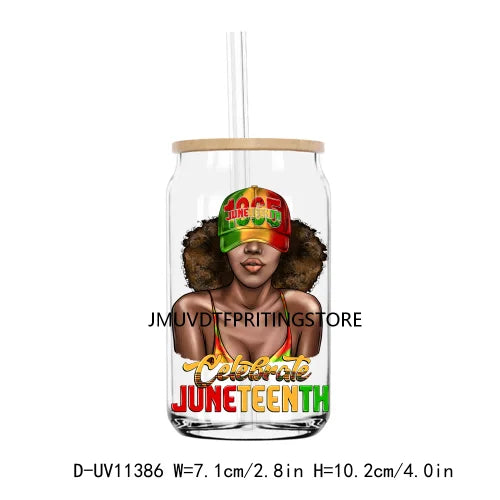 Juneteenth 1865 Black History Month UV DTF Transfers Stickers Decals For Libbey Cold Cups Mugs Tumbler Waterproof DIY Craft