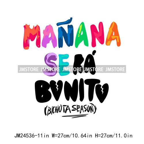 New Album Halloween Manana Sera Bonito La Bichota Season Cute Iron On DTF Washable Transfer Stickers Ready To Press For Clothing