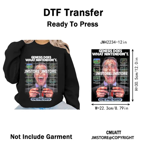 Funny Halftone Movie Series Killer Halloween Spooky Season Iron on DTF Washable Transfers Stickers Ready to Press for T-shirts