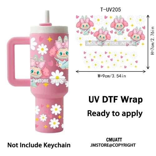 Cartoon Monsters Doll Kids Gift UV DTF Custom Prints Ready To Apply Transfer Stickers Waterproof Wraps For Mini Tumbler Keychain