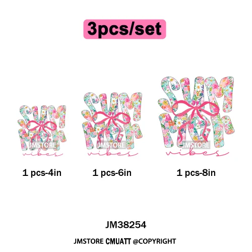 Seashell Sweet Summer Salty Soul Preppy Coastal Coquette Floral Vibes Iron on DTF Transfers Stickers Ready to Press for T-shirts