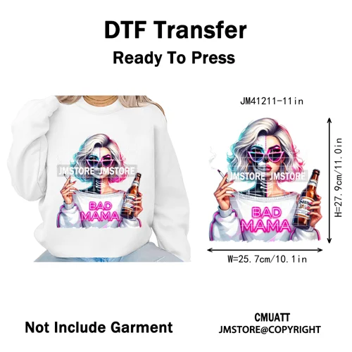 Creepy Killer Mama Club Halloween Spooky Vibes Horror Mom Iron on Washable DTF Transfer Stickers Ready to Press for T-shirts Bag