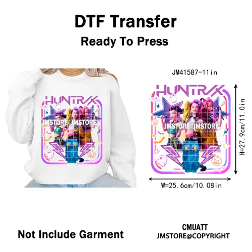 Cartoon Kpop Spooky Boys Girls In This House Era Halloween Iron on DTF Washable Transfers Stickers Ready to Press for Clothes