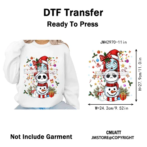 Very Merry Christmas Party Cartoon Princess Kids Friends Winter Gifts Iron on DTF Transfers Stickers Ready to Press for Textiles