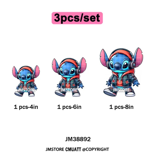 Urban Cartoon Character Streetwear Thermal Printing Iron on DTF Washable Transfers Stickers Ready to Press for Clothing Bags