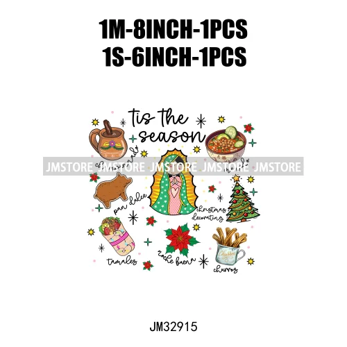 Tis The Season Mexican Christmas Gingerbread Feliz Navidad Concha Xmas Iron On DTF Transfers Stickers Ready To Press T-shirts