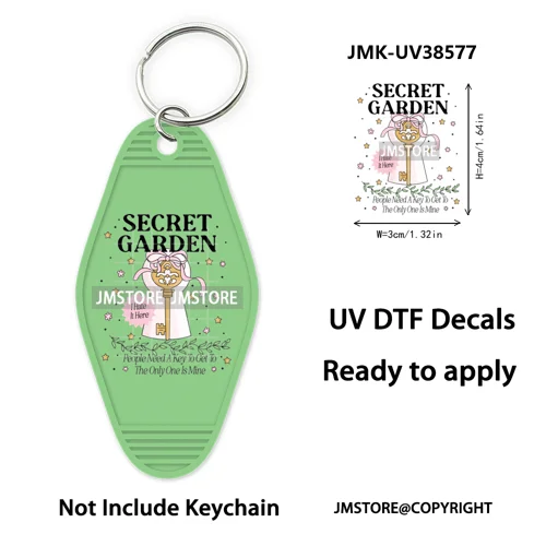Positive Quotes Books Coffee Lover Girly UV DTF Motel Keychain Decal Ready To Ship Transfer Stickers Prints For Hotel Keychain