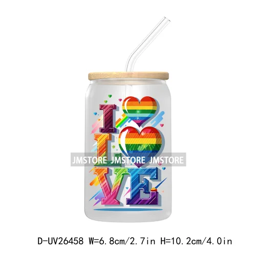 LGBT Quotes UV DTF Transfer Stickers Decals For Libbey Cold Cups Mugs Tumbler Waterproof DIY Custom Logo Labels Rainbow Pride