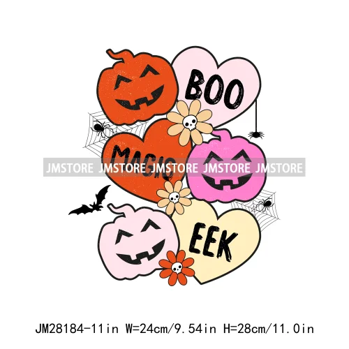 Diy Spooky Ghost Love Reading More Books Good Vibes Halloween Decals DTF Iron On Transfers Stickers Ready To Press For T-shirts