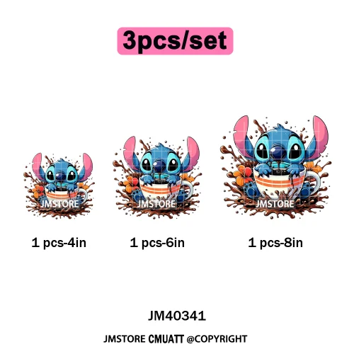Trendy Cartoon Animal Characters Lover Cold Peel Logos Iron on DTF Washable Transfers Stickers Ready to Press for Hoodies Bags