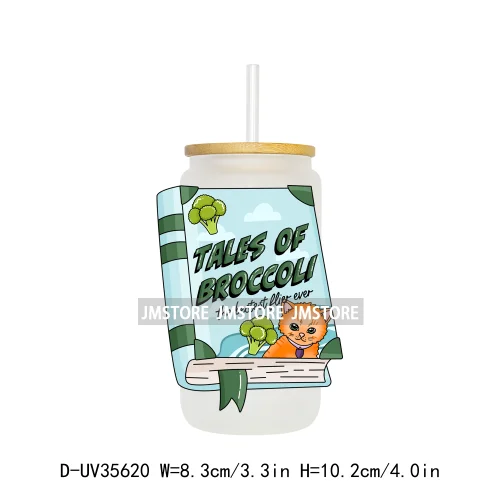 New Positive Quotes Bookish UV Sticker Decals For Libbey Cold Cups Mugs Tumbler Transfer Stickers Waterproof High Quality Labels