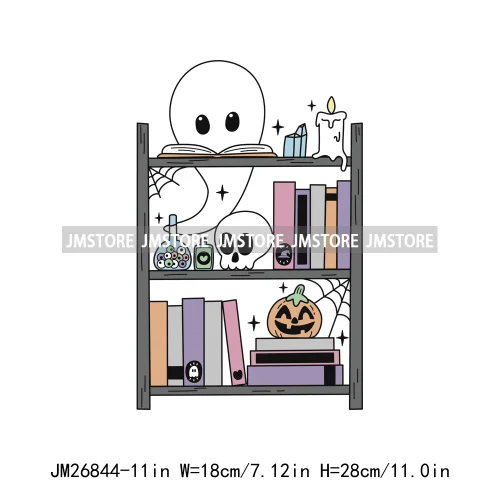 Hot Cute Spooky Ghouls Boo Read Club Bookish Halloween DTF Printing Iron On Transfer Stickers Ready To Press For Hoodies Bags