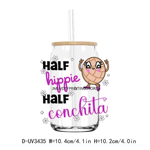 Christmas Holiday Half Hippie Half Conchita UV DTF Transfer Stickers Decals For Libbey Cold Cups Mug Tumbler Waterproof DIY Logo