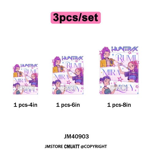 Kpop Movie Style Soda Pop Demon Inspired Movie Girl Dinner Iron on DTF Washable Transfers Stickers Ready to Press for Hoodies