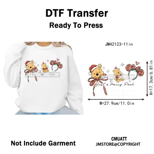 Colorful Mouse Headbands Cartoon Animal Princess Character Iron on DTF Washable Transfers Stickers Ready to Press for Clothes