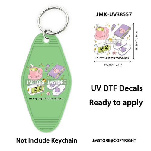 Back To School Teacher Coquette Bow UV DTF Motel Keychain Wraps Ready To Apply Waterproof High Quality Hotel Keychain Decals