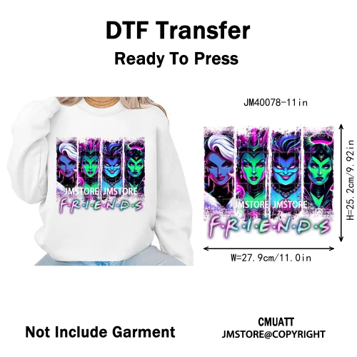 Nightmare on Main Street Pumpkin Spooky Halloween Cartoon Season Iron on DTF Heat Transfers Stickers Ready to Press for Hoodies