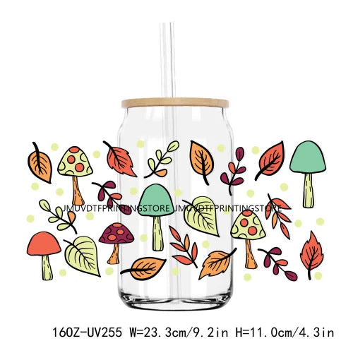 Colorful Wild Floral Flowers 16OZ UV DTF Cup Wrap Transfers Stickers Custom Labels DIY Waterproof Logo For Libbey Glass Can