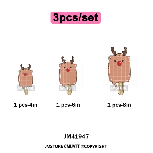 Sweet Christmas Popsicles Spooky Halloween Ice Cream Iron on DTF Washable Transfers Stickers Ready to Press for Clothing Bags