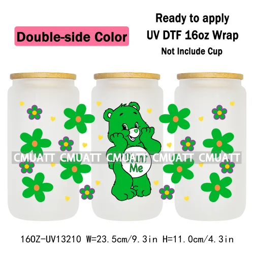 Double Side Color UV DTF Cup Wrap Transfer Stickers For 16oz Libbey Glass Customizable Durable Waterproof Selfadhesive Stickers