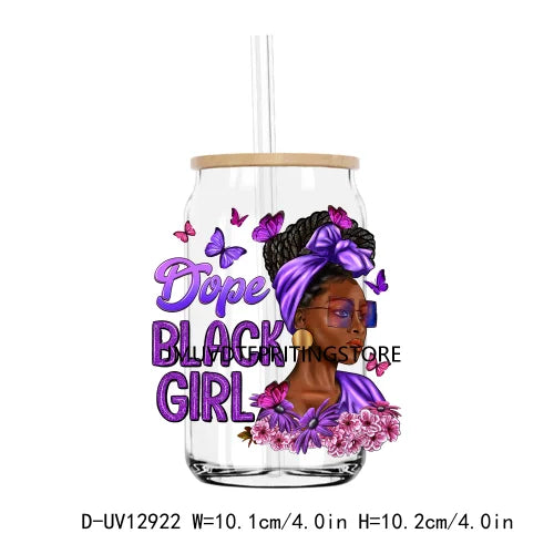 Dope Black Girl Blessed Mom Religious UV DTF Transfers Stickers Decals For Libbey Cold Cups Mugs Tumbler Waterproof DIY Craft